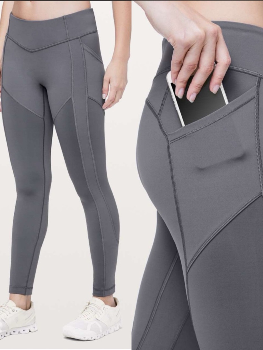 Lululemon All The Right Places II Legging 2 Titanium Gray Low Rise 28" Pockets